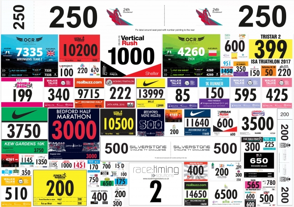 Tyvek Race Numbers